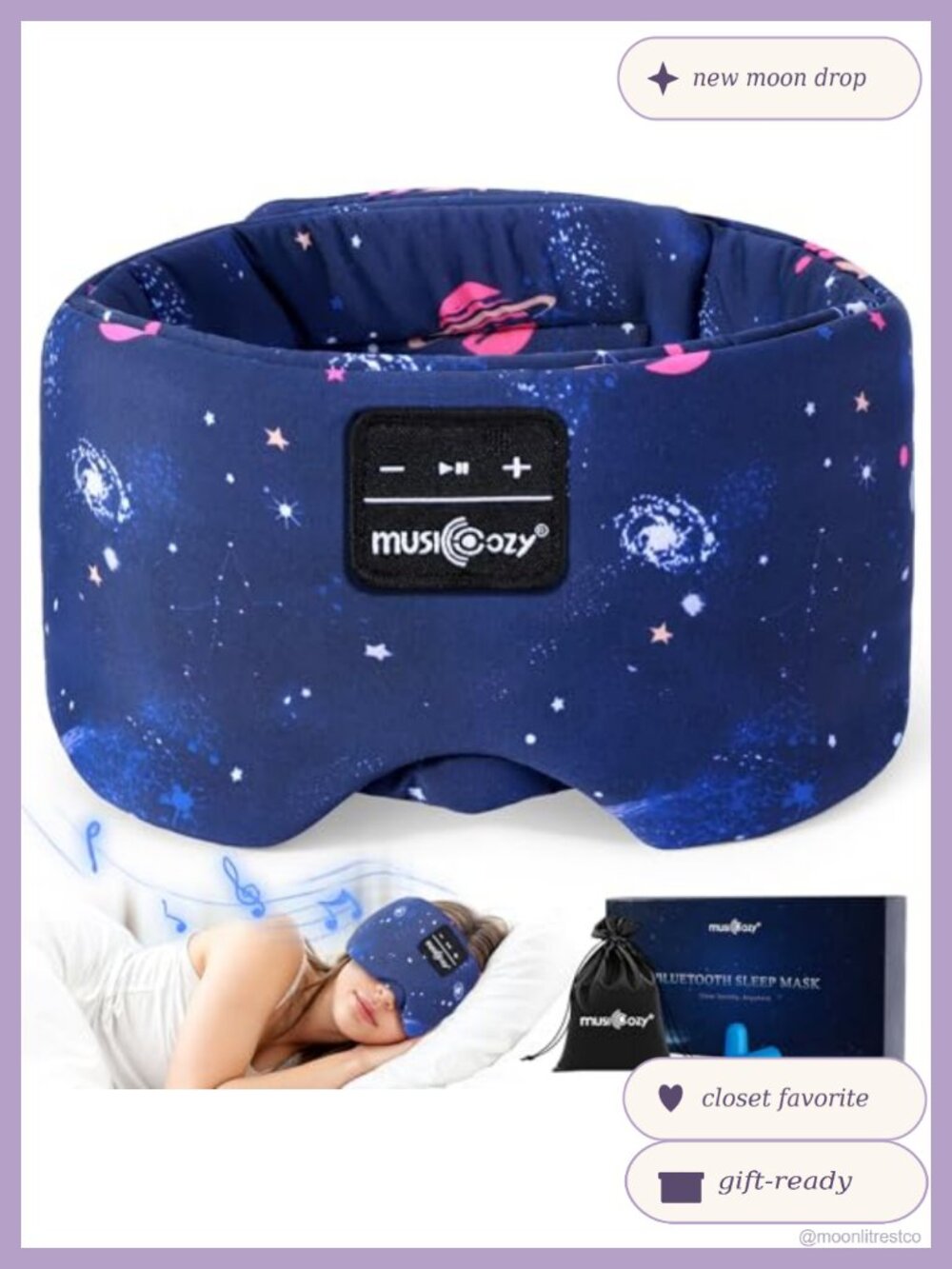 2-in-1 Bluetooth Sleep Mask Headphones Ice Silk Adjustable Strap
